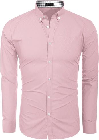 COOFANDY Men's Rose Shiny Shirt Luxury Flowered Printed Button Down Shirt in Kuwait
