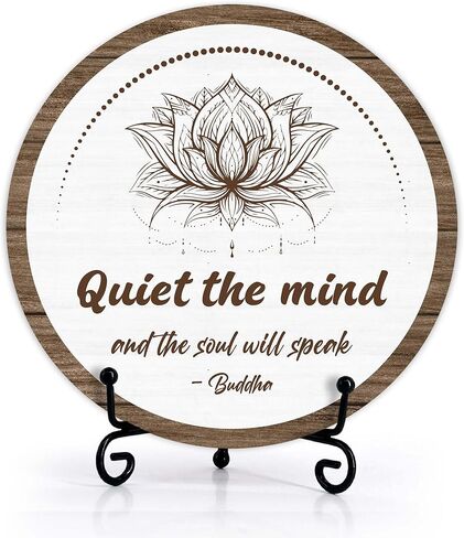 Spiritual Home Decor, Quiet The Mind And The Soul Will Speak Wood Decor Sign, Yoga Room Meditation Room Decor For Table Shelf, Inspirational Gifts For Woman Man Family Friend -a16 in Kuwait