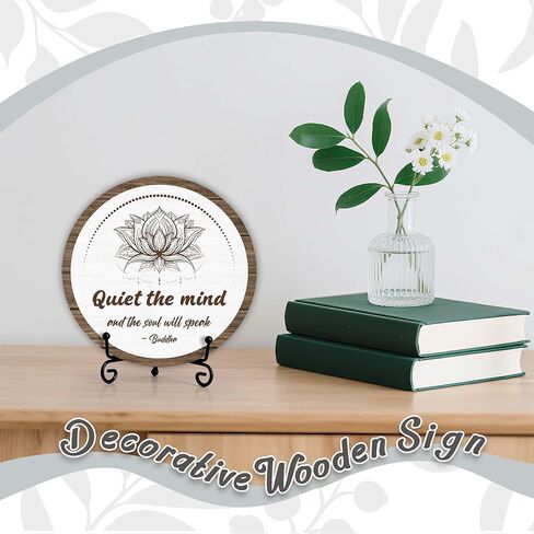 Spiritual Home Decor, Quiet The Mind And The Soul Will Speak Wood Decor Sign, Yoga Room Meditation Room Decor For Table Shelf, Inspirational Gifts For Woman Man Family Friend -a16 in Kuwait