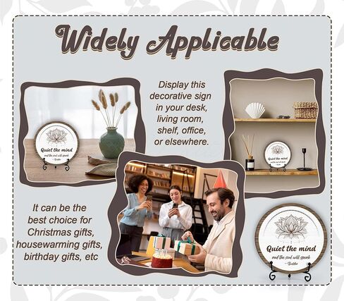 Spiritual Home Decor, Quiet The Mind And The Soul Will Speak Wood Decor Sign, Yoga Room Meditation Room Decor For Table Shelf, Inspirational Gifts For Woman Man Family Friend -a16 in Kuwait