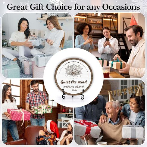 Spiritual Home Decor, Quiet The Mind And The Soul Will Speak Wood Decor Sign, Yoga Room Meditation Room Decor For Table Shelf, Inspirational Gifts For Woman Man Family Friend -a16 in Kuwait