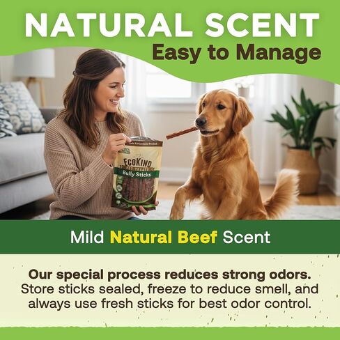 EcoKind Pet Treats All-Natural Premium 4 Inch Bully Sticks for Dogs | 16 Oz. Bag | Delicious Protein Rich Dog Chews in Kuwait