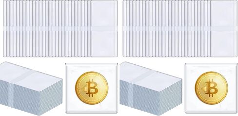 Sweetude 100 Pcs Double Pocket Unplasticized Coin Flips Coin Sleeves Vinyl Coin Collection Holder for Long Term Coin Storage (2.5 x 5 Inch) in Saudi Arabia