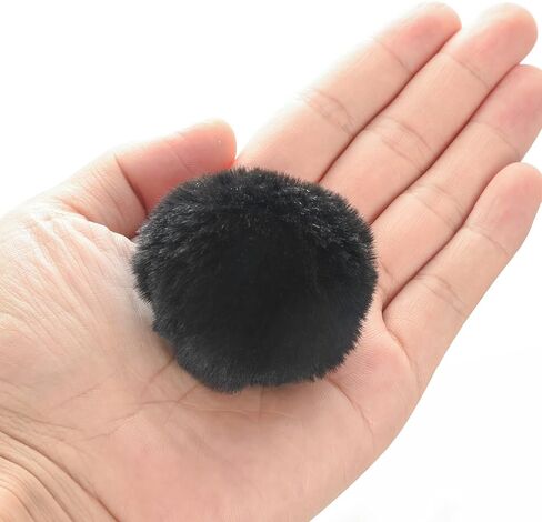 50pcs Acrylic Black Pompom Balls 2 Inch Acrylic Large Pompoms Balls Halloween Costume Pom Poms Crafts Pom Poms 100pcs Adhesive Eyes Halloween Party Christmas DIY Crafts in Kuwait
