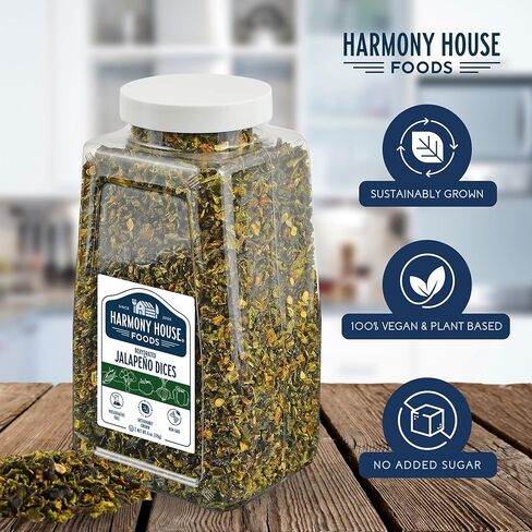 Harmony House Dried Jalapeno Peppers – Dehydrated Peppers For Cooking, Camping, Emergency Supply and More, 6 oz, Quart Jar in Kuwait