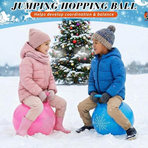 Sratte 6 Pcs Hopper Ball with Handle Bouncing Ball Marble Bouncy Balls Hopping Toys Inflatable Hop Ball Jumping Ball for Jumping Sport Boys Girls Gifts Party Favors (Bright Color) in Saudi Arabia