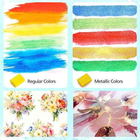 مجموعة ألوان مائية قابلة للغسل 128 لونًا مع 4 فرش، مجموعة ألوان مائية محمولة للسفر مع حقيبة حمل، لوحة ألوان وإكسسوارات، لوازم فنية غير سامة هدية للفنانين البالغين والمراهقين والأطفال والبنات والأولاد in Kuwait