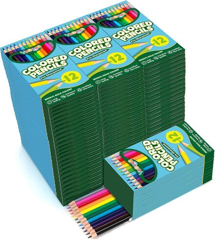 528 Count Colored Pencils Bulk, 12 Assorted Colors, 44 Packs Pre-sharpened Coloring Pencils Set for Kids and Adult, Teachers Essential Classroom Prizes, Back to School Supplies in Kuwait