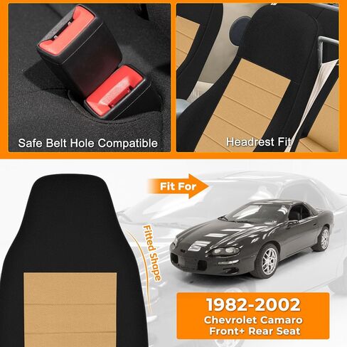 Seat Cover Compatible with 1993-2002 Chevy Camaro Front & Rear, Driver & Passenger Side Front and Back Knitted Sponge Heavy Duty Seat Cover in Saudi Arabia