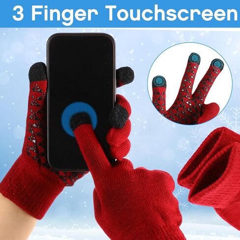 4 Pcs Winter Hats Scarf Gloves Earmuff Set for Men Fleece Lined Knit Beanies Warm Scarf Touch Screen Gloves Earmuff in Saudi Arabia
