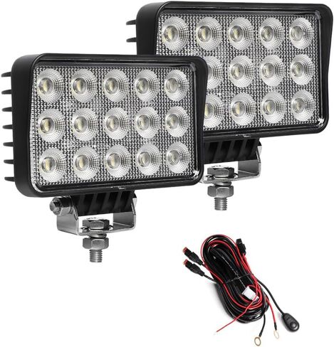 Exzeit 80W Led Work Light with Wire، 150° Flood Beam 6800Lumens LED ضوء البناء لشاحنة Trator ATV UTV، 12/24V in Saudi Arabia
