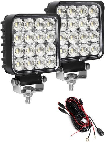 Exzeit 80W Led Work Light with Wire، 150° Flood Beam 6800Lumens LED ضوء البناء لشاحنة Trator ATV UTV، 12/24V in Saudi Arabia