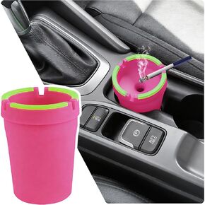 Glow in The Dark Ashtray,Portable Car Ashtrays for Cup Holder Smell Proof,Multifunctional Ashtray with Lid Smell Proof for Car Truck SUV Keep Car Interior Accessories Tidy (Red) in Saudi Arabia