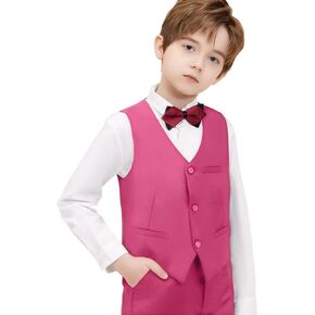Boys Formal Suit Vest Kids 3 Button Adjustable Back Strap Toddler Vests in Kuwait
