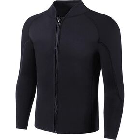 Wetsuit Top Men,2mm Mens Wetsuit Top Long Sleeve Wetsuit Jacket Men Front Zip Warm Neoprene Wets Suit Jackets for Men Stretch Mens Wetsuit Jacket in Kuwait