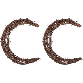 Didiseaon Grapevine Wreath Half Moon Vine Branch Wreath Rattan Wreath Garland Grapevine Roll Door Wreath Hoop for DIY Craft Easter Home Party Wedding Decor 30cm in Kuwait