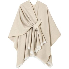 سترة نسائية ملفوفة بالشال دافئة ذات كيب شالات مفتوحة من الأمام لأيام الطقس البارد في الربيع والخريف والشتاء in Kuwait