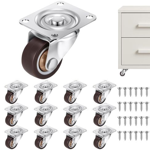 Maitys 24 Pcs 1" Low Profile Casters Wheels for Furniture Small Swivel Caster with No Noise 360 Degree Top Plate 22 Lbs Weighs Capacity Each Caster for Furniture Appliances (Screws Included) in Saudi Arabia