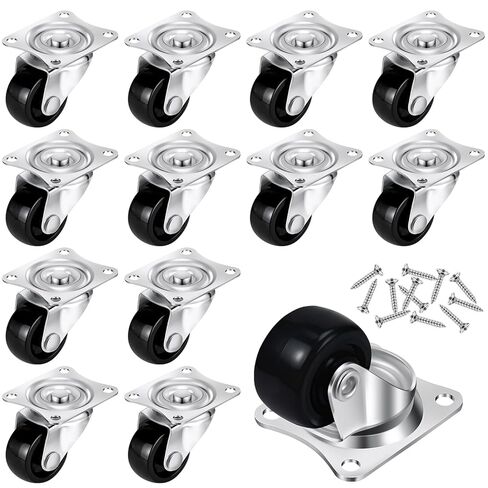 Maitys 24 Pcs 1" Low Profile Casters Wheels for Furniture Small Swivel Caster with No Noise 360 Degree Top Plate 22 Lbs Weighs Capacity Each Caster for Furniture Appliances (Screws Included) in Saudi Arabia