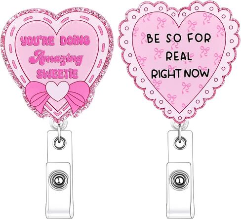 BESARME 2 Pack Retractable Keychain Badge Reel Heavy Duty Carabiner Badge Holder Tactical ID Badge Reel with Steel Cord in Kuwait