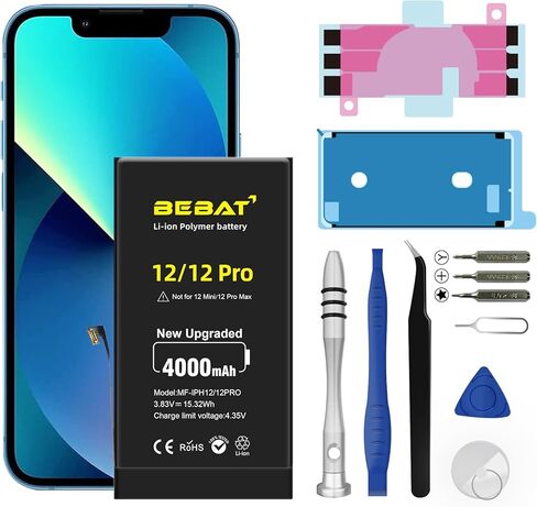 Replacement for iPhone 12 Pro Max Battery, 5500mAh High Capacity Li-ion Polymer Replacement Battery for Model A2410 A2411 A2412 A2342 with Professional Repair Tool Kits in Saudi Arabia