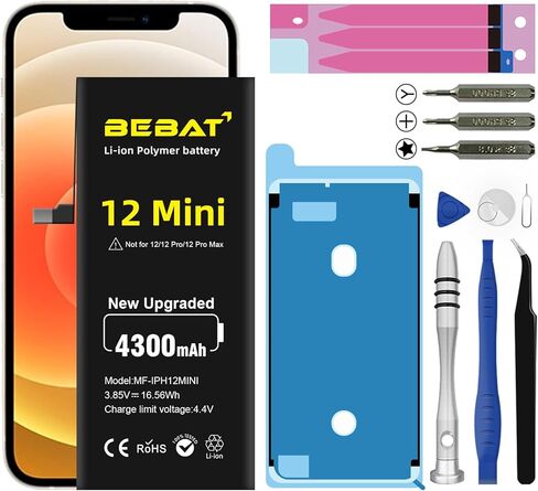 Replacement for iPhone 12 Pro Max Battery, 5500mAh High Capacity Li-ion Polymer Replacement Battery for Model A2410 A2411 A2412 A2342 with Professional Repair Tool Kits in Saudi Arabia