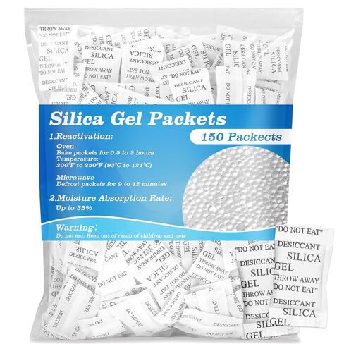 Sukh 100PCS 2Gram Silica Packets - Decassant Packs Anti Humidity Packs Silicone Packets Dry Packets for Electronic Products, Jewelry, Cameras, Clothes, Books, Iron Tools, Precision Instruments in Kuwait