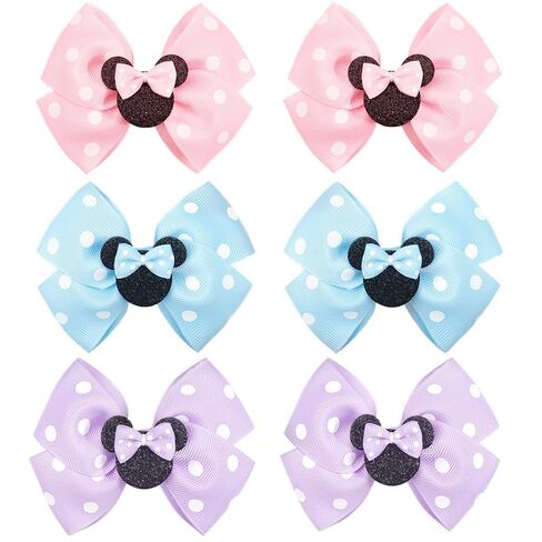 12Pcs Glitter Bow Clips for Girls, BBGifts Toddlers Girls hair clips 6 colors in Pairs in Kuwait
