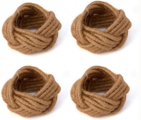 GURU JEE™ Handmade Jute Napkin Rings Green Set of 4 Everyday Use Dining Party Tabletop Décor Gifts Napkin Holder 1.5 Inch in Size Artisan Crafted in India in Kuwait