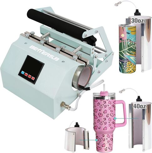 BetterSub 3in1 40 OZ Tumbler Mug Heat Press Machine 30 OZ 20 OZ 16 OZ Sublimation Straight Skinny Tumbler Mug,11 OZ 15 OZ 16 OZ Sublimation Mug Heat Transfer in Saudi Arabia
