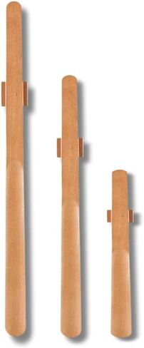 Omana 3 Pcs Long Wooden Shoe Horn 55cm Magnetic Base Slim Smooth Beach Handle Shoehorn Shoe Spoon Tongue Easy Telescopic Support Lazy Helper, Brown, L in Kuwait