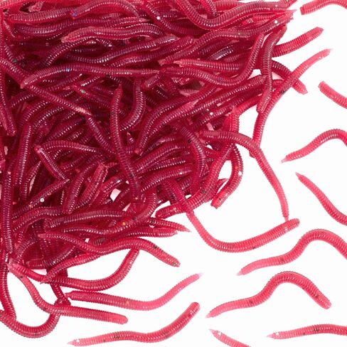 CustomyLife 250pcs 20mm Fake Worms for Fishing Bass, Realistic Fishing Lure Fake Maggot Baits, Soft Plastics False Wax Worm for Freshwater Ice Lure Fishing-Yellow in Saudi Arabia
