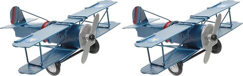 LOGOFUN Iron Aircraft Model Vintage Metal Airplane Toy Creative Photo Props Gifts Home Decoration (Blue) in Kuwait