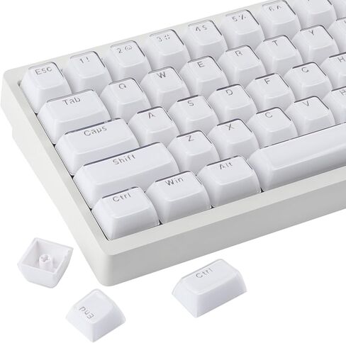 Tsungup PBT Keycaps - White Jade Keycaps 142 Keys Crystal Jelly Translucent Custom Keycaps SA Profile Shine Through Keycap Set Keyboard Keycaps for Cherry MX Switches Mechanical Keyboards in Saudi Arabia