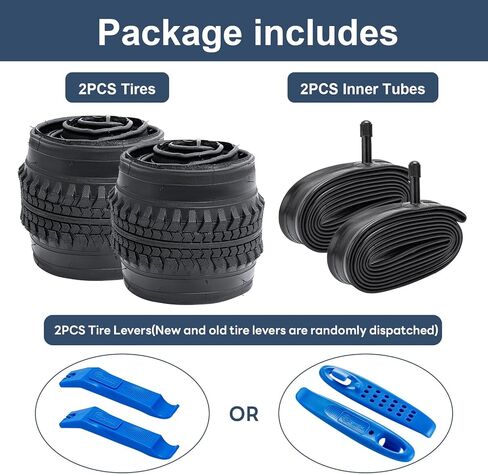 YUNSCM 2-PCS 26" Bike Tires 26 x 2.125/57-559 and 26" Bike Tubes Schrader Valve Compatible with 26x2.10 26x2.125 Bike Bicycle Tires and Tubes (Y-1145) in Saudi Arabia