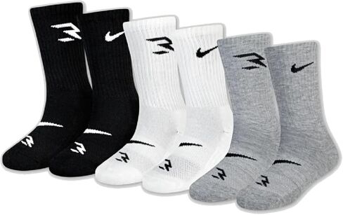 Nike 6 PACK KIDS CREW SOCKS حذاء صغير 3Y - 5Y in Saudi Arabia
