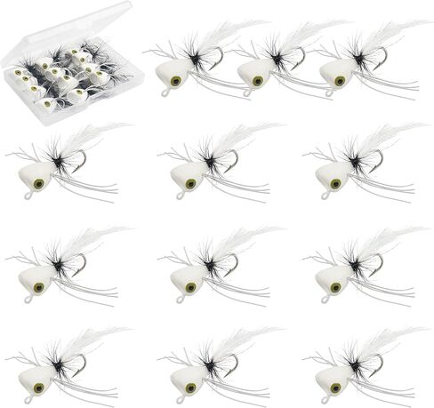 Fly Fishing Lures Poppers Flies Panfish Bluegill Bass Flies Bugs Lures Dry Flies Wet Flies Popper Lures 12/15pcs in Kuwait