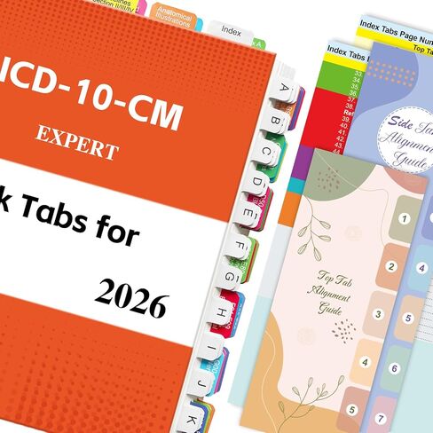 Index Tabs for AAPC Version ICD-10-CM 2024, Complete Book Tabs Set (Book not Included), Color-Coded Tabs for Every Chapter with Code Ranges, Laminated & Waterproof & Repositionable in Kuwait