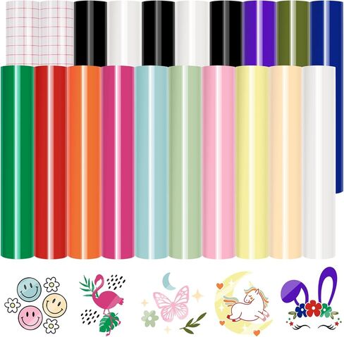 VINYL FROG 40 Sheets Adhesive Vinyl Bundle 12x12 inches Craft Vinyl Pack 40 Assorted Colors Self Adhesive Permanent Vinyl for Home Decorations, Stickers, DIY Mugs, Car Decals in Kuwait