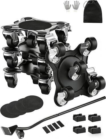 VEVOR Furniture Dolly, Maximum Load 3474 lbs, Heavy Duty Furniture Movers with 5 360° Rotation Wheels, Carbon Steel Panel, Furniture Lift Slider Tool Set for Appliances, Sofa, Fridge, Washing Machine in Saudi Arabia