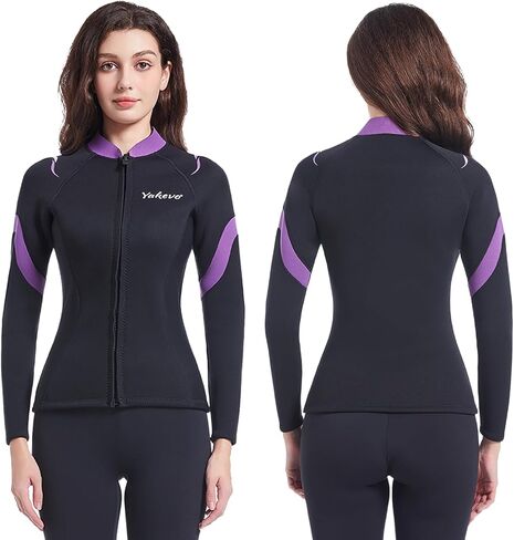 Wetsuit Top Men,2mm Mens Wetsuit Top Long Sleeve Wetsuit Jacket Men Front Zip Warm Neoprene Wets Suit Jackets for Men Stretch Mens Wetsuit Jacket in Saudi Arabia