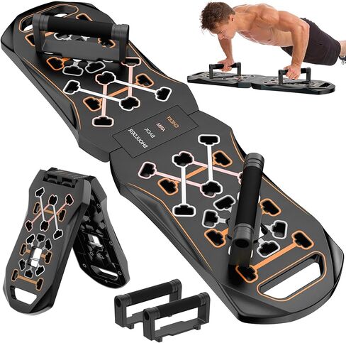 Professional Strength Training Equipment Strengthened by Durable Metal Frame, Push Up Board Fitness, Portable & Foldable Push Up Bar Set for Home Gym with Plenty accessories, Pushup Handles for Floor, Resistance Bands, Ab Roller in Saudi Arabia