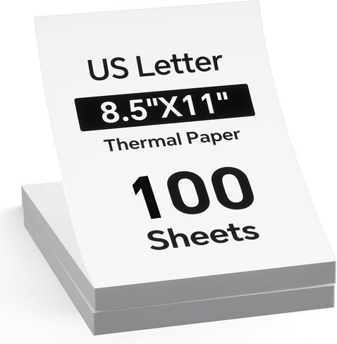 200 Sheets Thermal Printer Paper 8.5x11 US Letter MT610 Thermal Paper, Compatible with PRT/iDPRT/HPRT Portable Printer and Other Brands Thermal Document Printers in Saudi Arabia