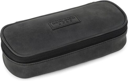 BERLINER BAGS Vintage Leather Pencil Case Felix, Pen Pouch, Pencil Case organizer, Pencil Holder - Brown in Kuwait