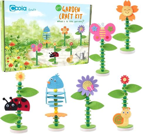 Coola Craft Kit Set for Preschool Kids, Educational Felt & Wood Flower Fairy Kit for Ages 3 4 5 6 7 8, Easy DIY Activity for Boys & Girls, Pack of 6 in Saudi Arabia