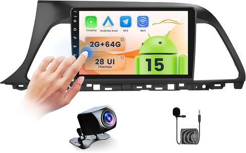 2+64G لسيارة Hyundai Sonata 2015-2017 (LHD) Android 13 ستيريو للسيارة مع Carplay اللاسلكي Android Auto Mirror Link، راديو بشاشة لمس 9 بوصات WiFi/GPS/FM/RDS/Bluetooth/SWC/ميكروفون كاميرا احتياطية ليلية مقاومة للماء in Saudi Arabia