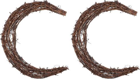 Didiseaon Grapevine Wreath Half Moon Vine Branch Wreath Rattan Wreath Garland Grapevine Roll Door Wreath Hoop for DIY Craft Easter Home Party Wedding Decor 30cm in Kuwait
