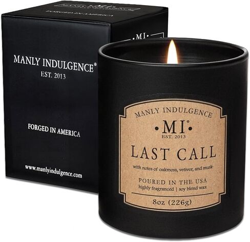 Manly Indulgence Fresh Shave Jar Candle 22 oz - Musk, Vanilla & Bergamot - Woodsy Amber & Cedarwood - Up to 120 Hours Burn - Soy Blend Wax, USA Poured in Saudi Arabia