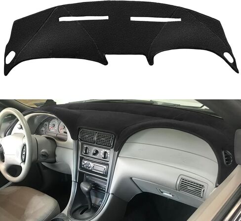 Dash Cover Mat Custom Fit for Ford Mustang 2010 2011 2012 2013 2014 with Center Sensor, Dashboard Pad Cap Carpet (Black) J229 in Saudi Arabia