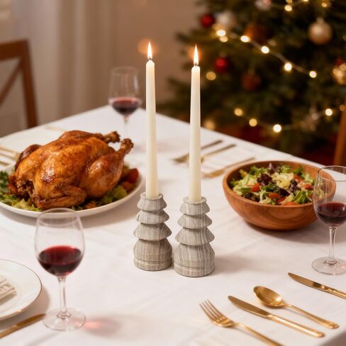 حوامل شموع WORHE من حجر الترافرتين الطبيعي الإيطالي بسُمك 0.4 بوصة، مجموعة من 2 حامل شمعدان رخامي فاخر لحفلات الزفاف، حامل شموع لشموع سميكة بسمك 3/4 بوصة، اللون أحمر (WH025) in Kuwait